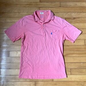Johnnie-O Mens West Coast Prep Cotton Polo Shirt Pink Short Sleeve Size M Pocket